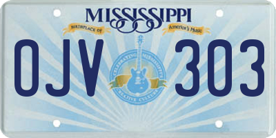 MS license plate OJV303