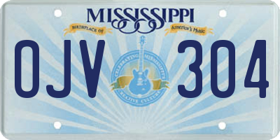 MS license plate OJV304