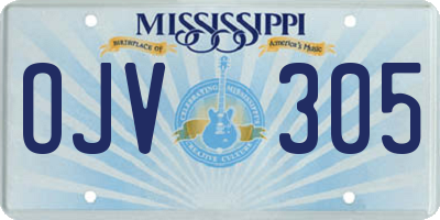 MS license plate OJV305