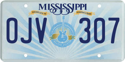MS license plate OJV307