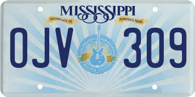 MS license plate OJV309