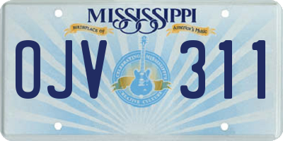 MS license plate OJV311