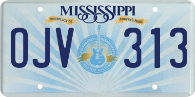 MS license plate OJV313