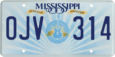 MS license plate OJV314