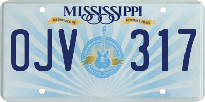 MS license plate OJV317