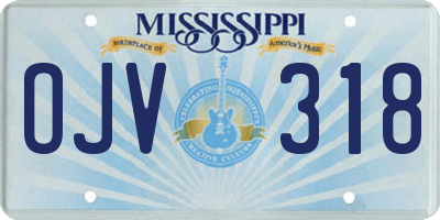 MS license plate OJV318