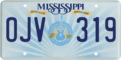 MS license plate OJV319