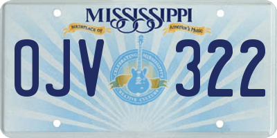 MS license plate OJV322