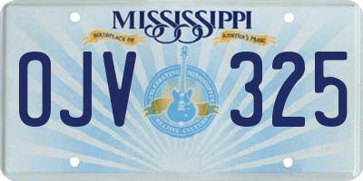 MS license plate OJV325