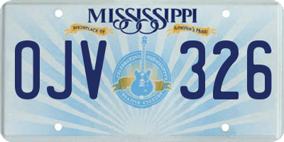 MS license plate OJV326