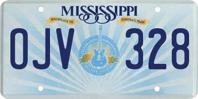 MS license plate OJV328