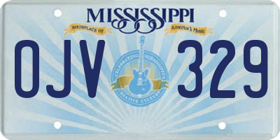 MS license plate OJV329