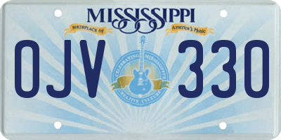 MS license plate OJV330