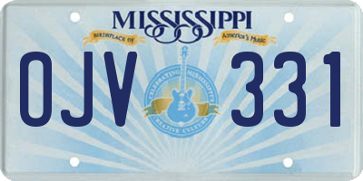 MS license plate OJV331
