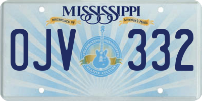 MS license plate OJV332