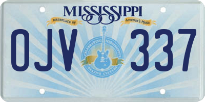 MS license plate OJV337