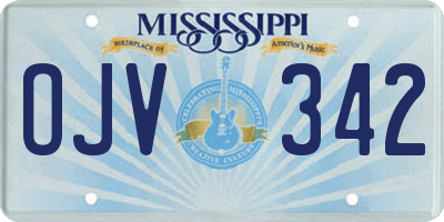 MS license plate OJV342