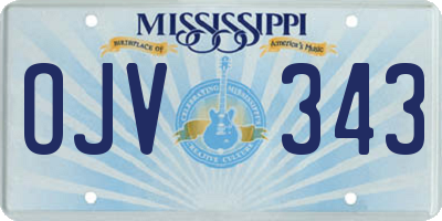 MS license plate OJV343
