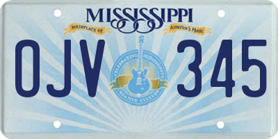 MS license plate OJV345