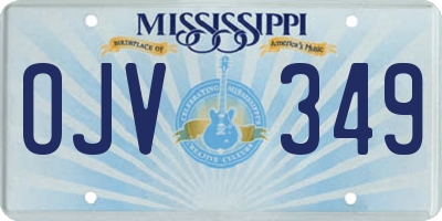 MS license plate OJV349