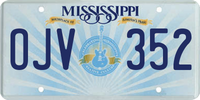 MS license plate OJV352