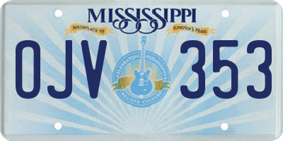 MS license plate OJV353
