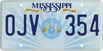 MS license plate OJV354