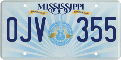 MS license plate OJV355