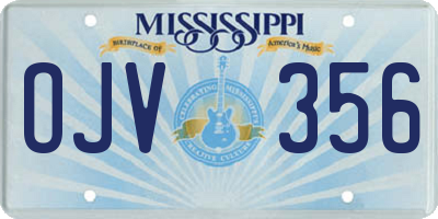 MS license plate OJV356