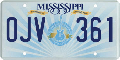 MS license plate OJV361
