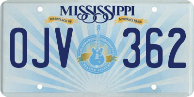 MS license plate OJV362