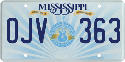 MS license plate OJV363