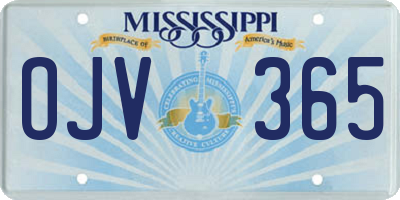 MS license plate OJV365
