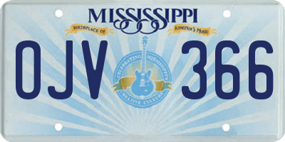 MS license plate OJV366