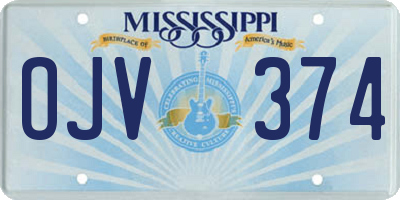 MS license plate OJV374