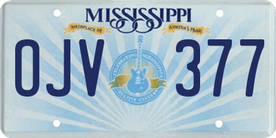 MS license plate OJV377