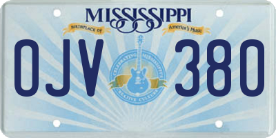 MS license plate OJV380