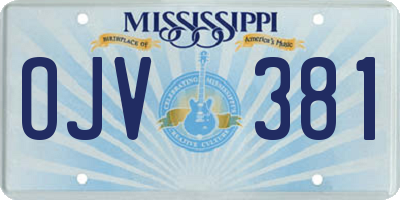 MS license plate OJV381