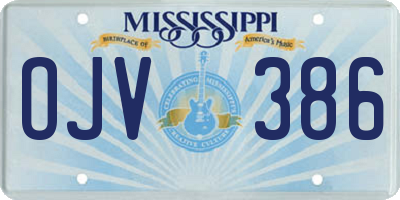 MS license plate OJV386