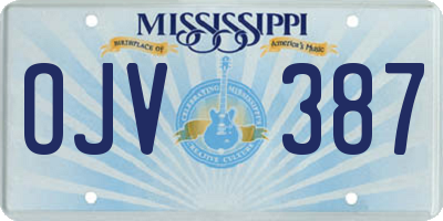 MS license plate OJV387