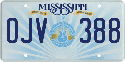 MS license plate OJV388