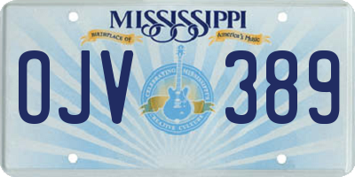 MS license plate OJV389