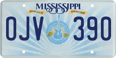 MS license plate OJV390