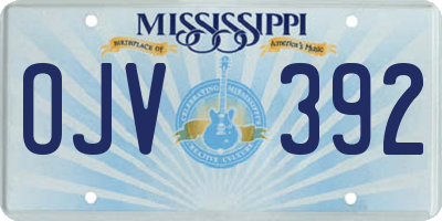 MS license plate OJV392