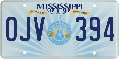 MS license plate OJV394