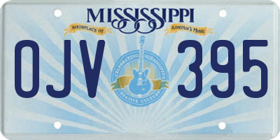 MS license plate OJV395