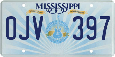 MS license plate OJV397