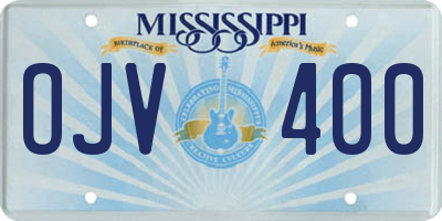 MS license plate OJV400