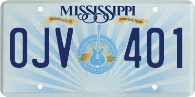 MS license plate OJV401