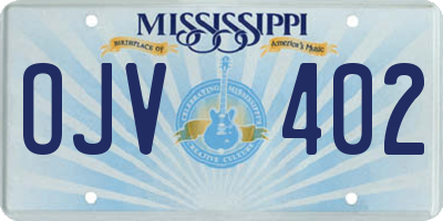 MS license plate OJV402